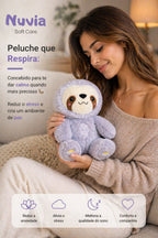 Peluche Preguiça Respiratório com Brilho Luminoso e Movimento Sensorial Calmante
