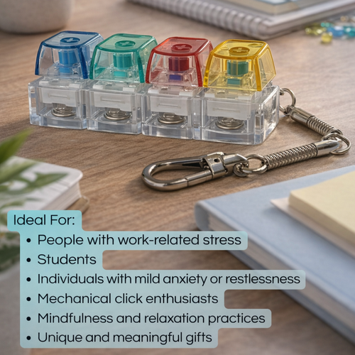 Mechanical Anti-Stress Clicker with LED Light for Calm & Focus